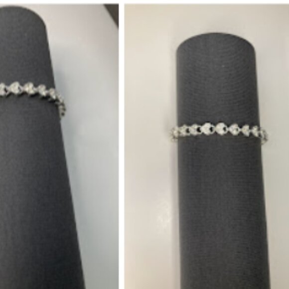 Hearts Tennis Bracelet Faux Crystals Bracelet - Picture 7 of 9